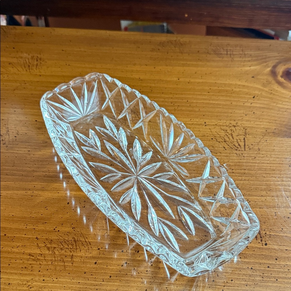 Elegant Crystal Cut Glass Tray
